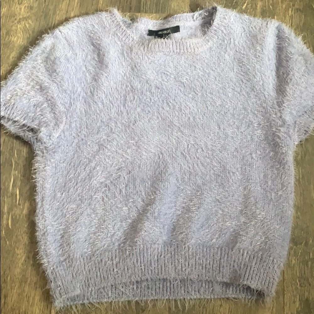 Lavender Purple Fuzzy Sweater Top